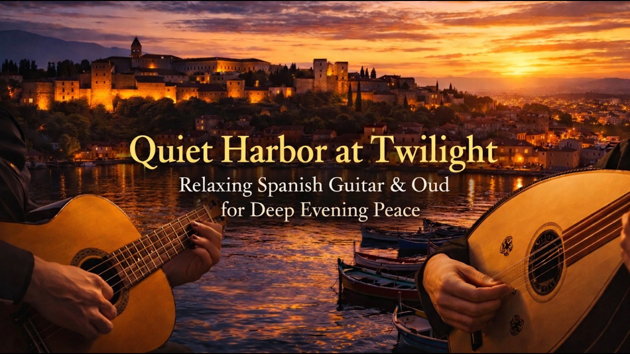 Golden Harbor Sunset 🌅 Relaxing Spanish Guitar & Oud for Evening Peace