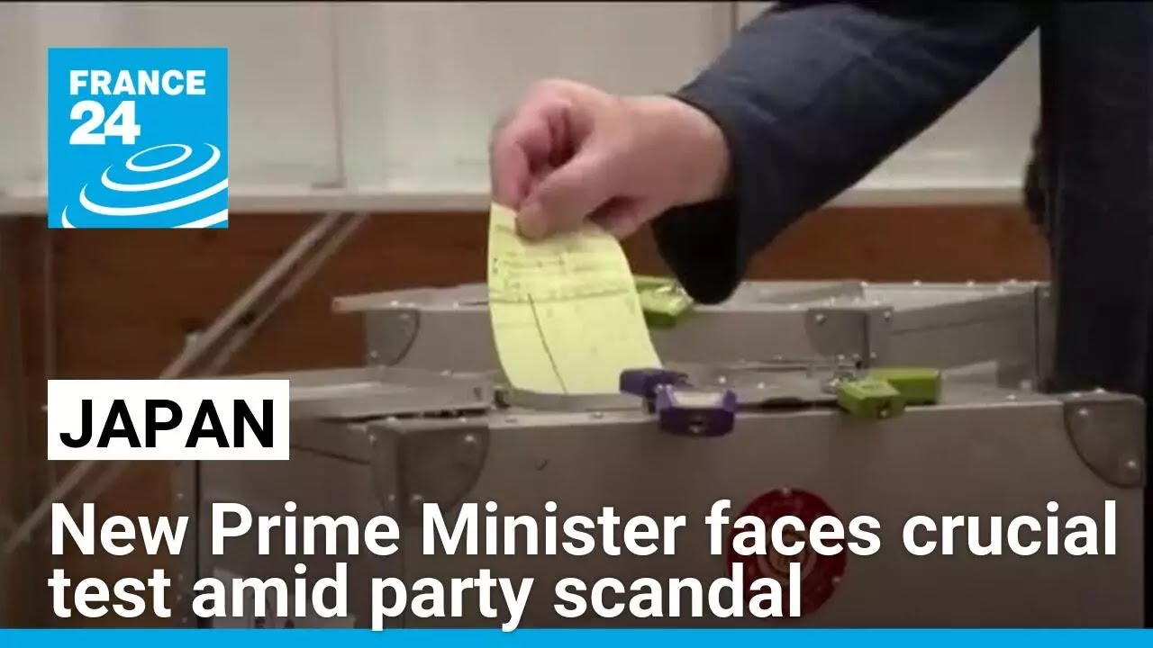 Japan's new Prime Minister faces crucial test amid party scandal, as election polls open