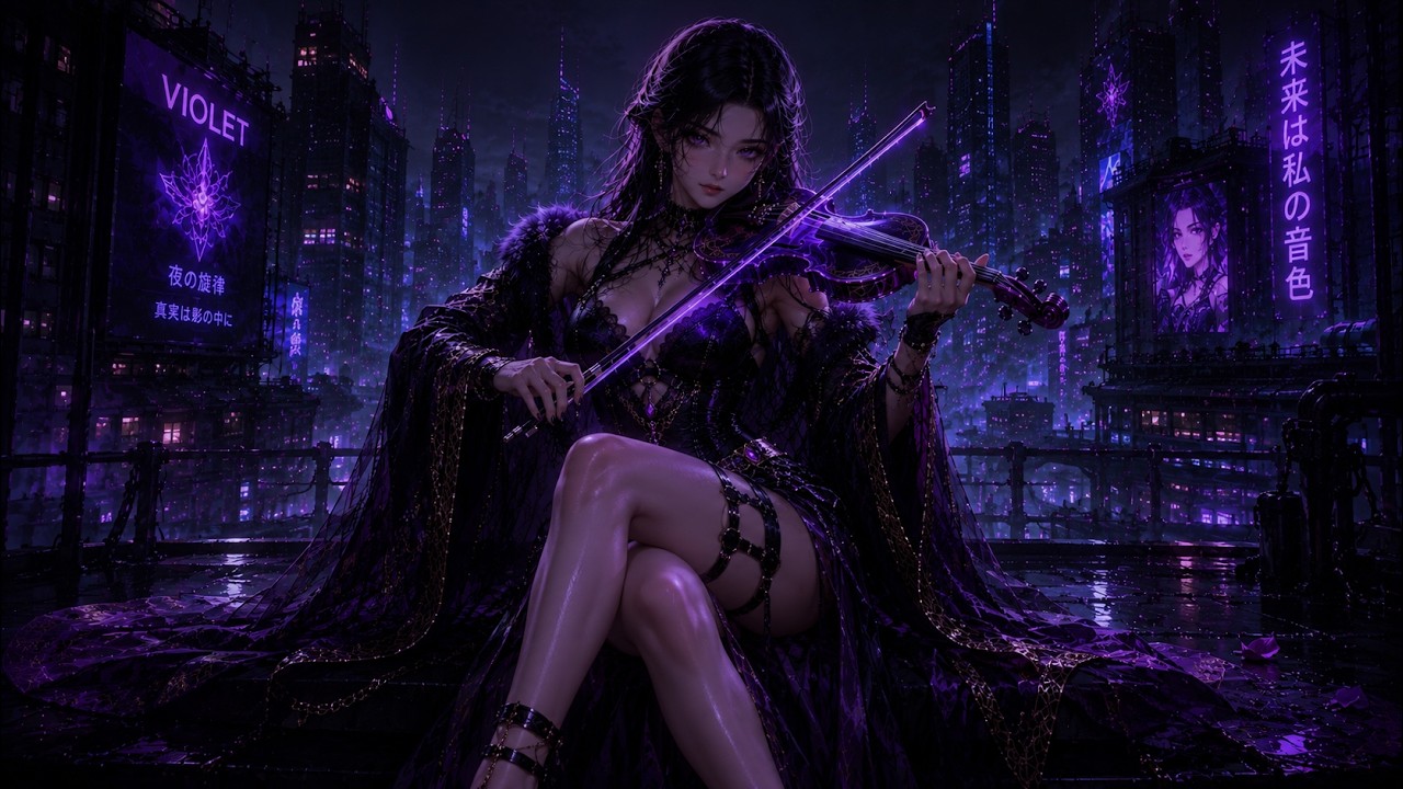 Cyber Violin | Dark Synthwave & Cinematic Electronic Mix | Music for Night Driving, Coding & Gaming