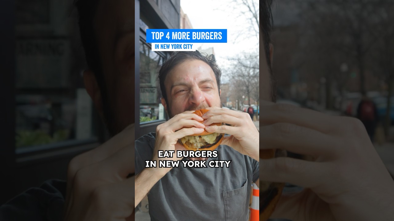 Top 4 Must Eat Burgers in NYC (see more in full video) #shorts #burger #nycfood
