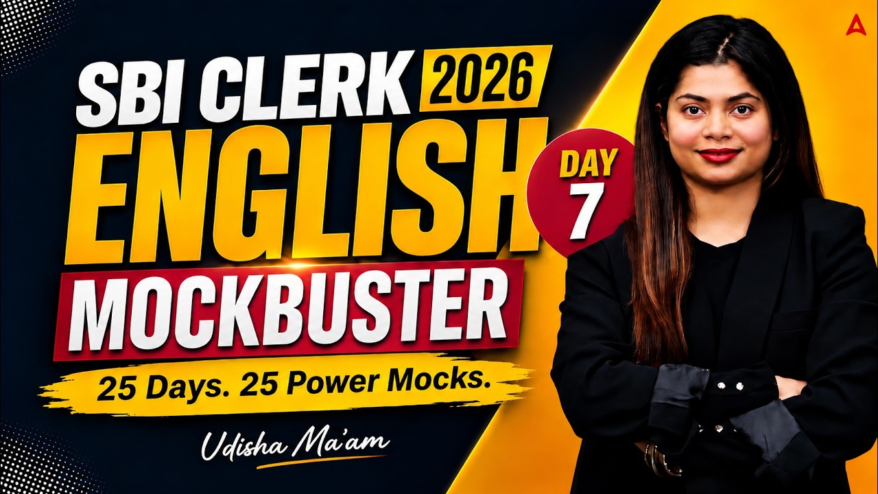 SBI Clerk 2026 English Mockbuster Day 7 | 25 Days 25 Power Mocks | Udisha Ma'am