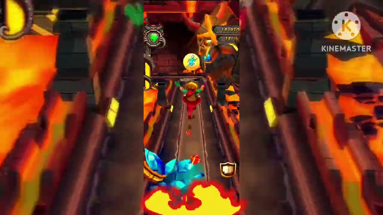 Playing Temple Run 2 on the Volcano Island map.
