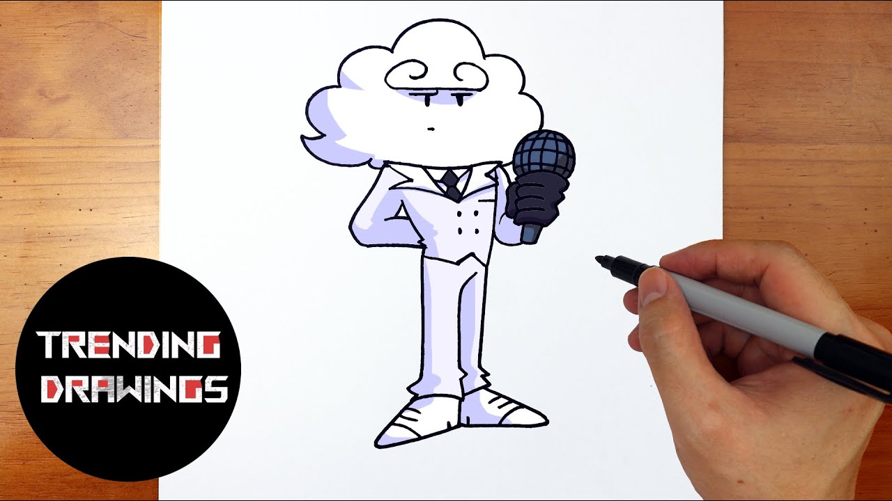 How To Draw FNF MOD Character - Updike Easy Step by Step