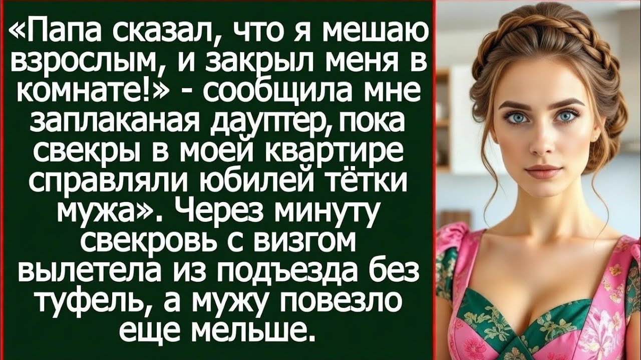 Папа сказал, что я мешаю взрослым, и закрыл меня в комнате!  Сообщила мне заплаканная дочь.