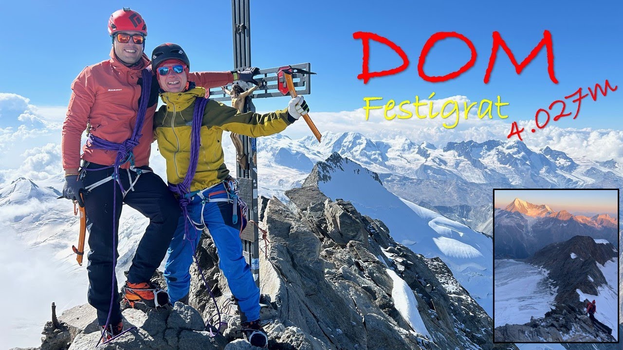 Dom  Festigrat 4.545m - eisige Bedingungen in der Flanke auf 4.000m | Bedingungen Ende August 2024