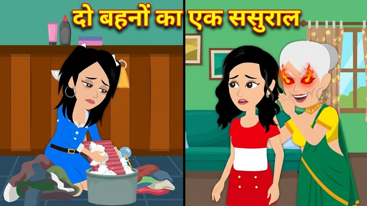 Moral Story दो बहनों का एक ससुराल | Hindi Kahani | Cartoon Story | Bedtime Stories | Hindi Stories