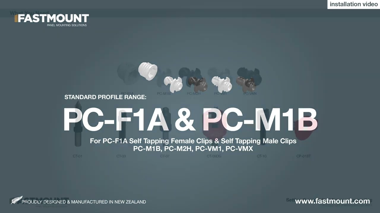 Attaching panels with the Fastmount&reg; PC-F1A and PC-M1B