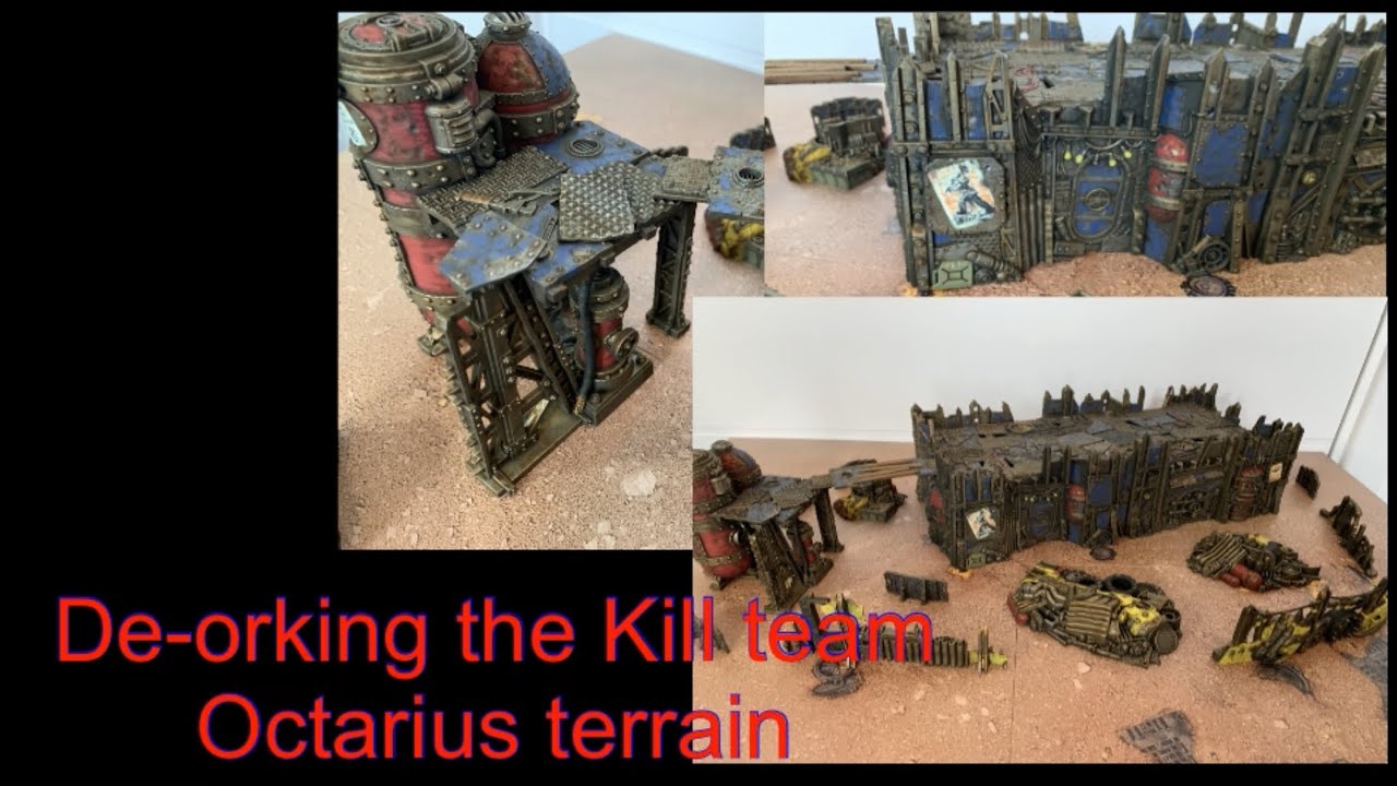 kill team octarius terrain , de-orked converted and painted , necromunda + 40k