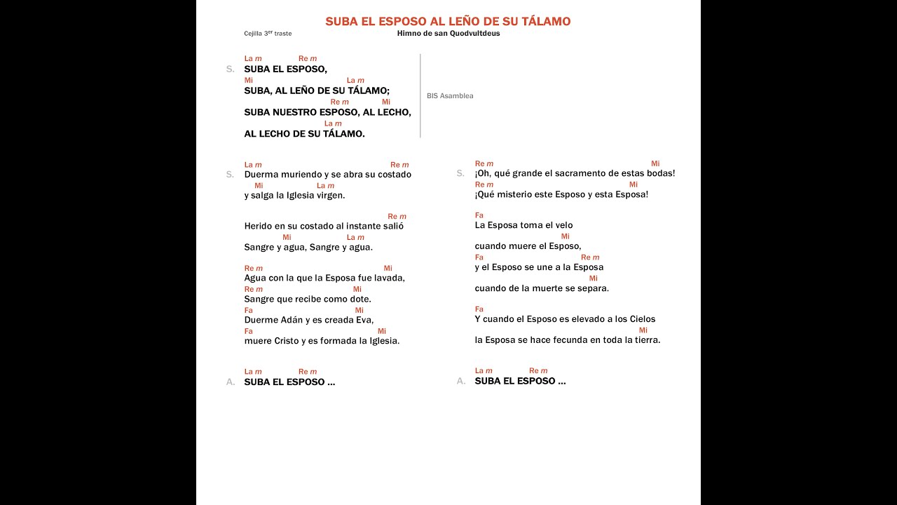 Suba el esposo al leño de su tálamo (Verde | Elección) | Camino Neocatecumenal