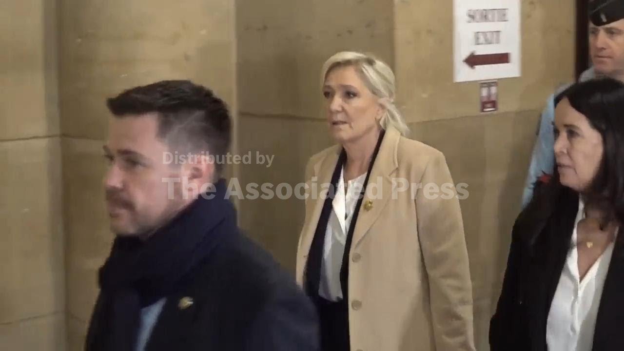 Le Pen arrives for last day of appeal trial against alleged misuse of European parliament funds