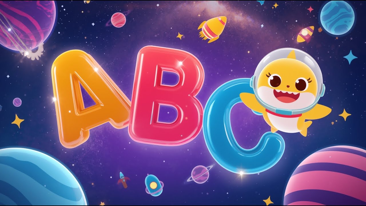 🦈 Baby Shark & ABC Song in Space 🚀 Kids’ Favorite Learning Video!