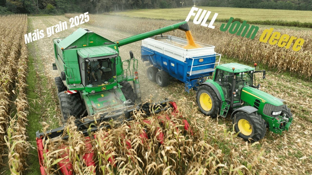 🌽Récolte de maïs grain 2025 🟢🟡John Deere7530/6930 🦌John Deere9560i 🔴capello 8rangs