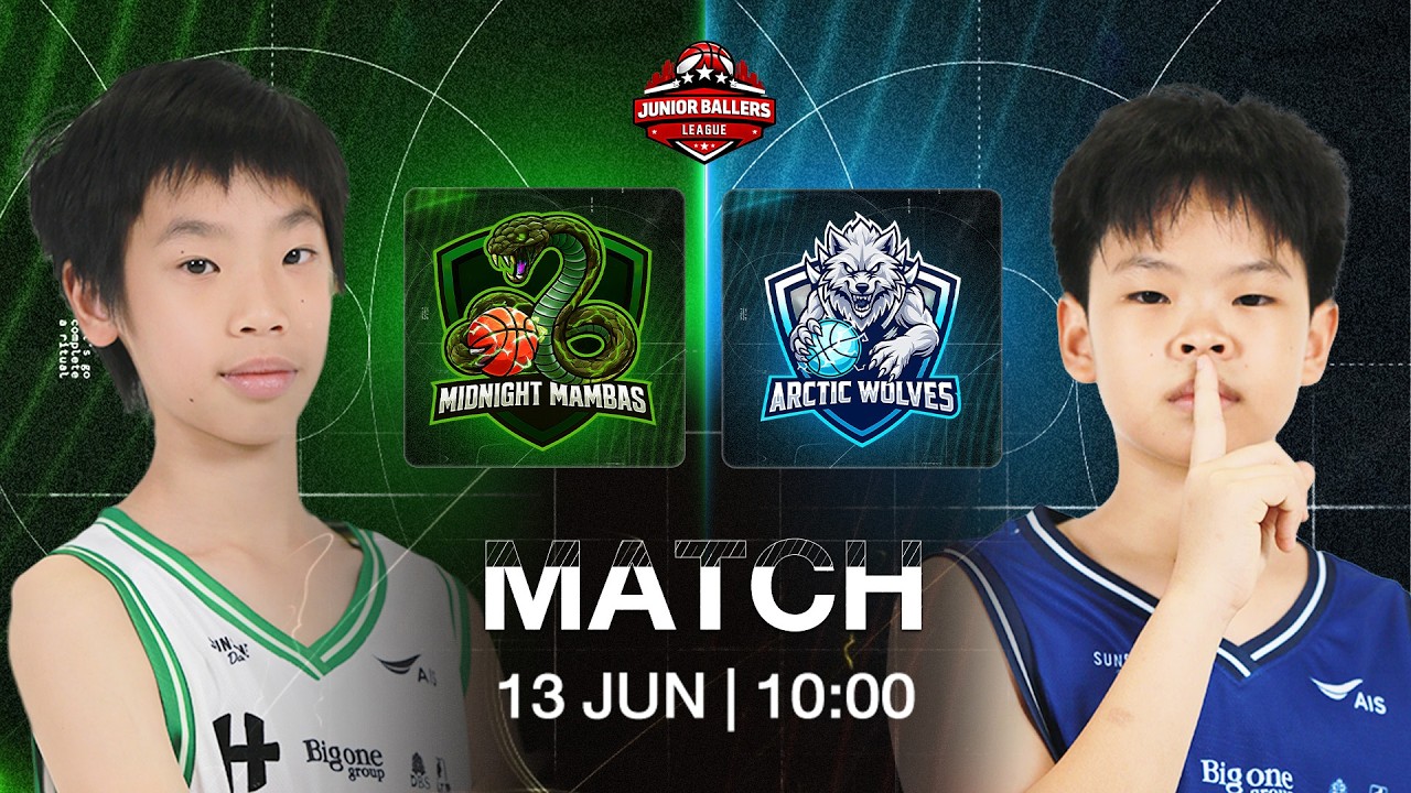 🏀 Live JB League 2026 รุ่น JV (อายุ 10 และ 11 ปี) : MIDNIGHT MAMBA VS ARCTIC WOLVES 13/06/2026
