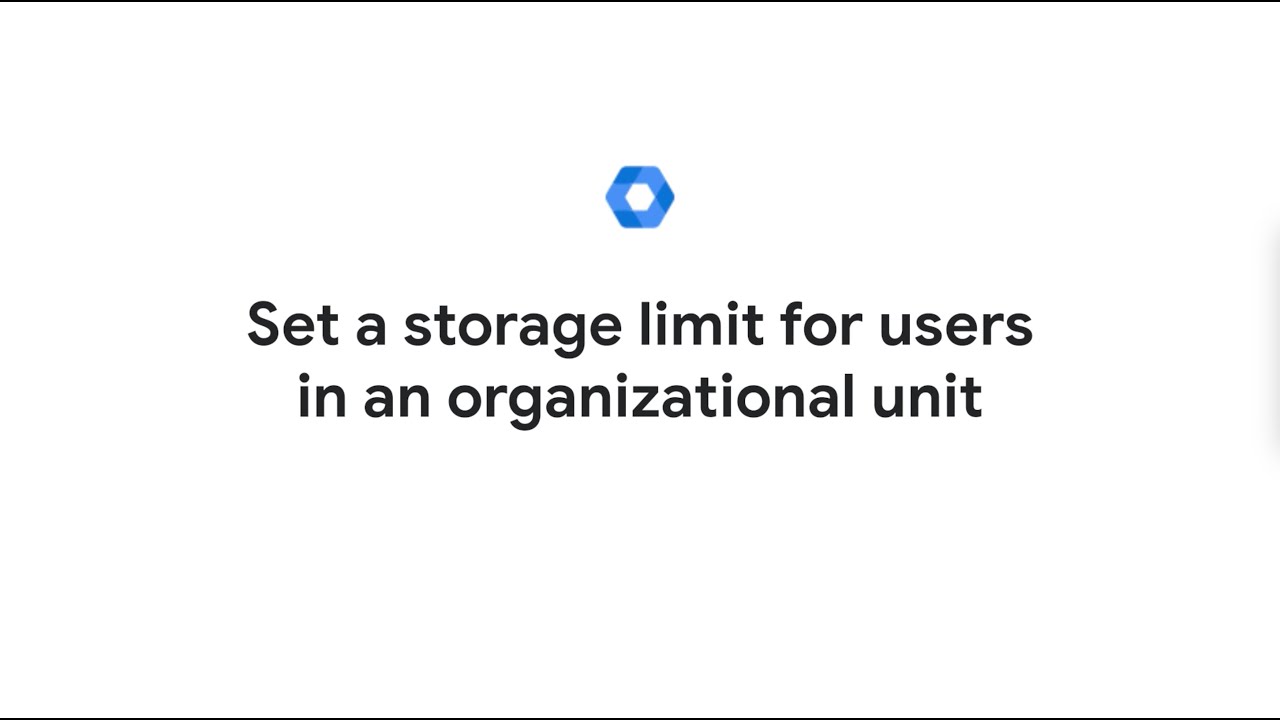 Set a storage limit for users in an organizational unit