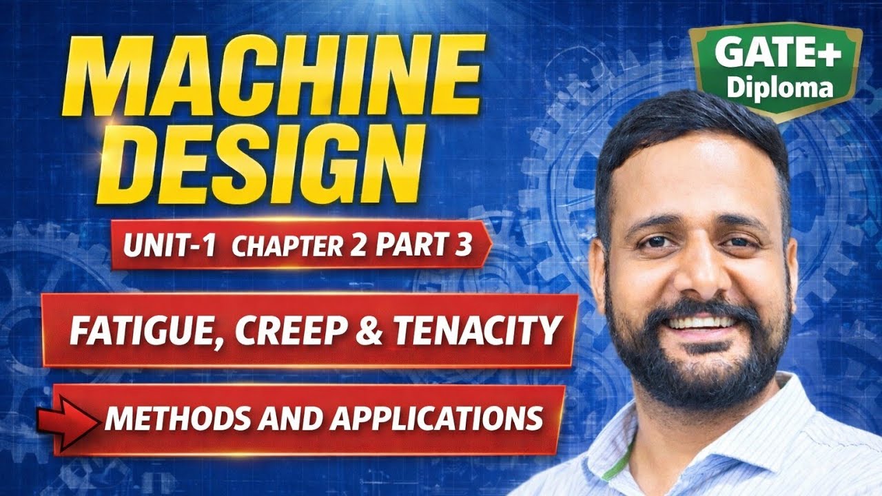 Machine Design | Unit 1st Chapter 2nd Part 3rd | Fatigue, Creep & Tenacity | GATE/Diploma 