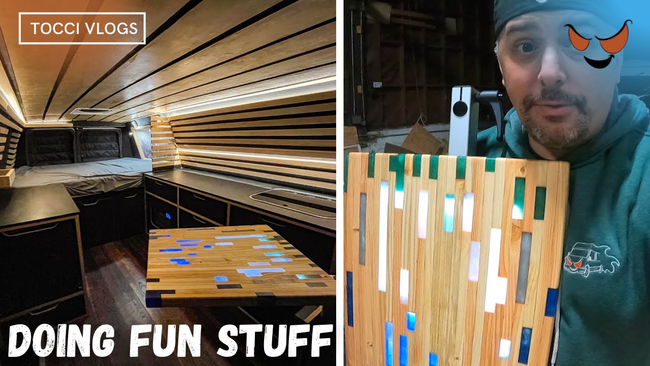 Made a Table for Vans with Lights - Going to Tiny Fest