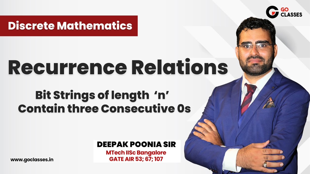 Example 4 | Recurrence Relation for Number of Bit Strings of length n Containing Three Consecutive 0