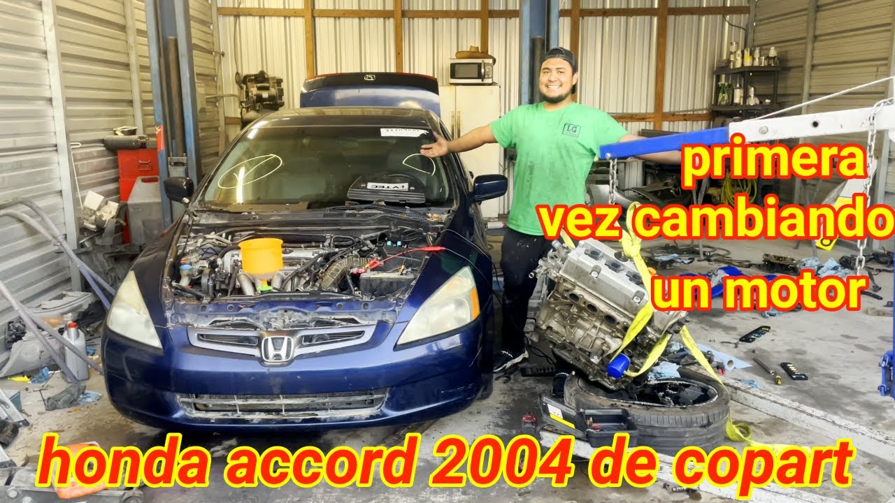 instalando el motor del honda accord 2004 de la subasta de copart por primera vez parte 3