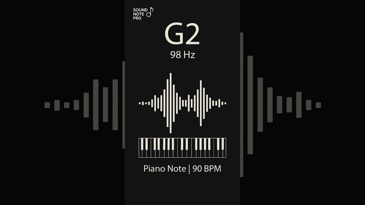 Piano Note G2 &ndash; 98 Hz | Tuning Tone & Pitch Training &ndash; Sound Note Pro #solfege #not_G #Note_G
