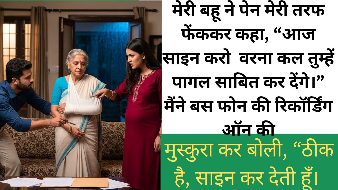 मेरे बेटे-बहू ने बैंक में कहा: “ये बूढ़ी पागल है!”… मैंने बस एक लाइन बोली और ₹60 करोड़ बचा लिए