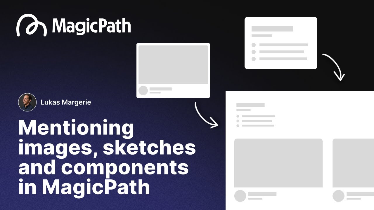 Создавайте интерфейсы, указывая изображения, эскизы и компоненты в MagicPath.