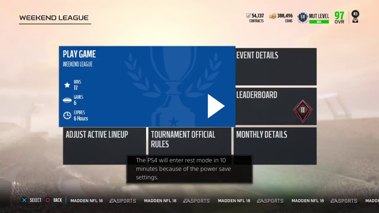 MUT 18 Weekend League