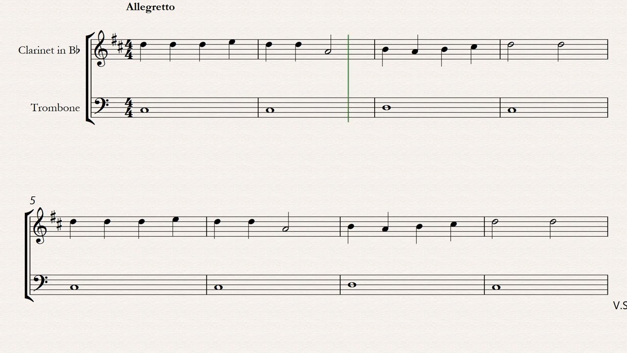 good king Wenceslas easy Clarinet and Trombone sheet music for beginners