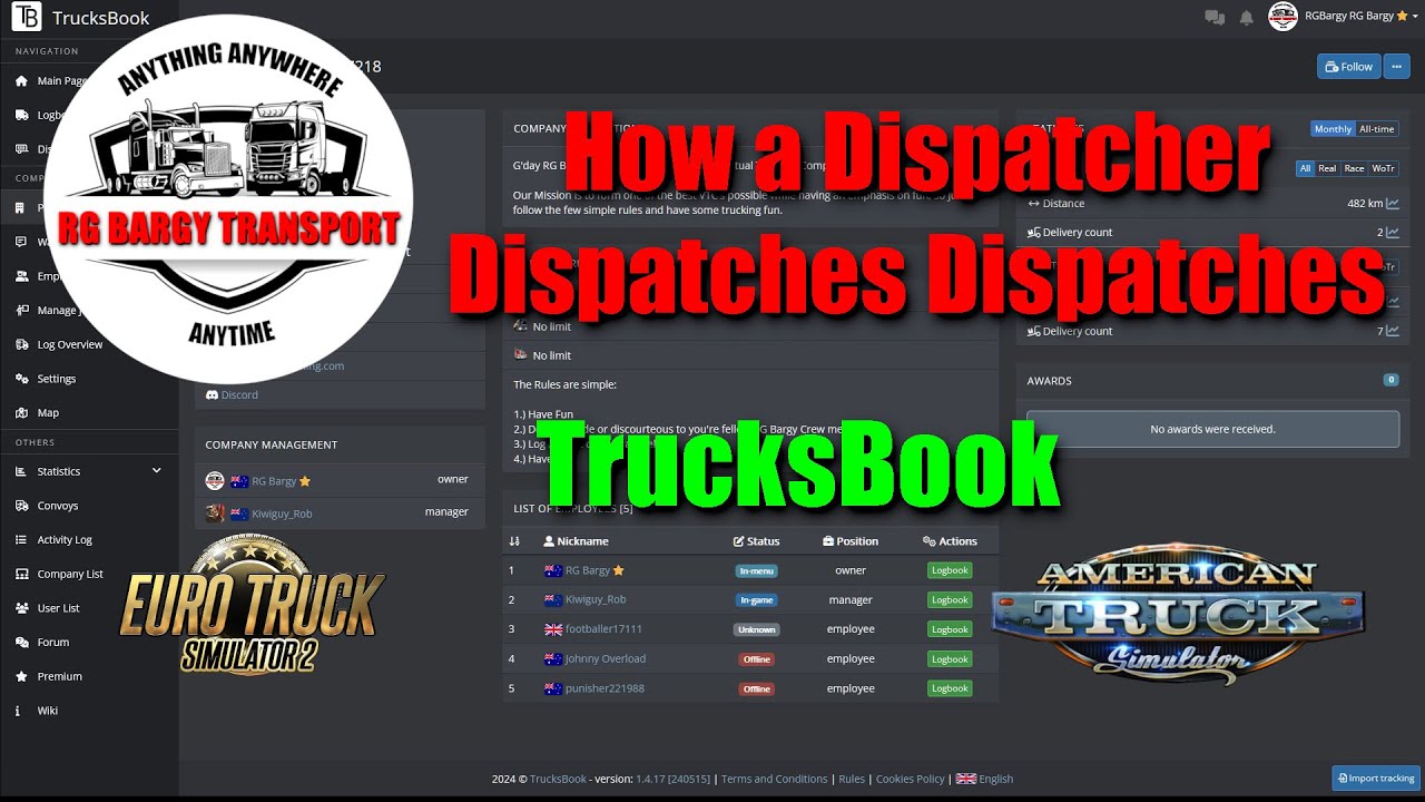How to Dispatch jobs in TrucksBook for ATS & ETS 2