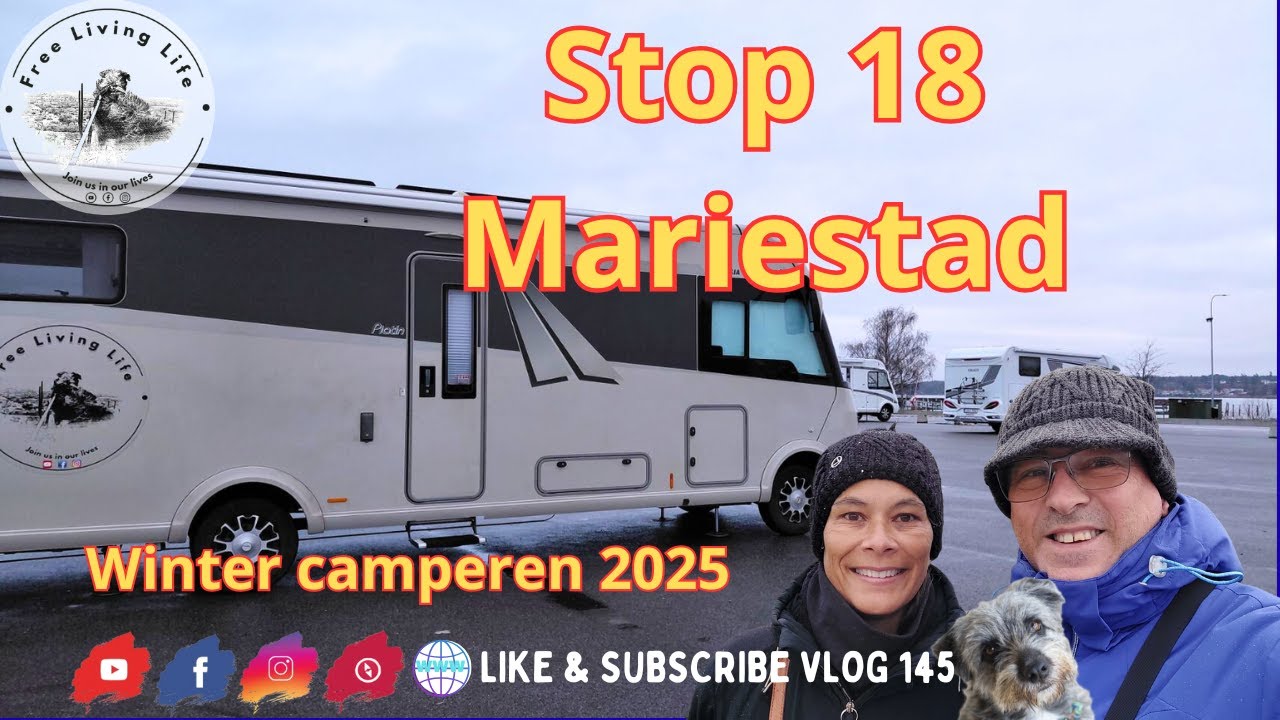 Winter Camperreis Zweden Stop 18 Mariestad Aan het Vänernmeer ❄️SE Vlog 145