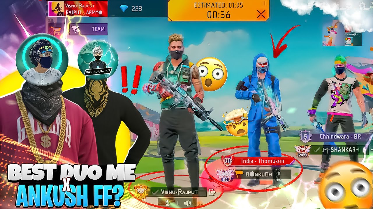 BEST DUO ME X ANKUSH FF 🤯 !! IN BR RANKED !!