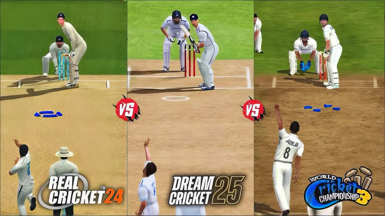 RC24 vs DC25 vs WCC3 | Test Match Gameplay COMPARISON 🏏 | Which is the Best Game?