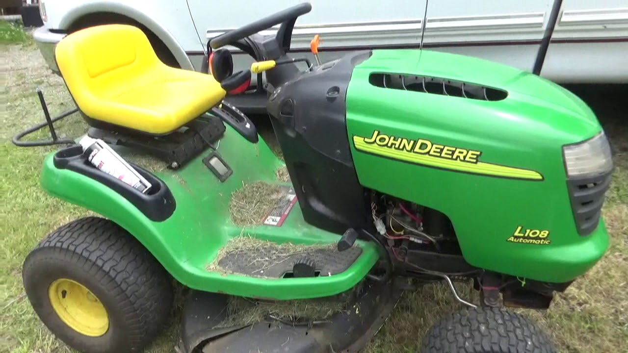 ОТКЛЮЧЕНИЕ ВСЕХ ВЫКЛЮЧАТЕЛЕЙ БЕЗОПАСНОСТИ на John Deere L108