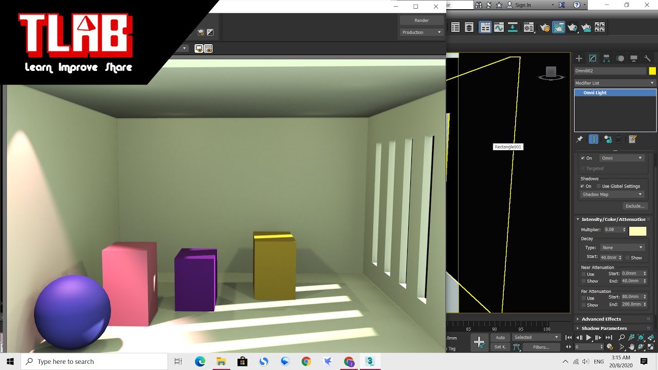 3ds max tutorial (12/14) - Basic lights set up (part 2)
