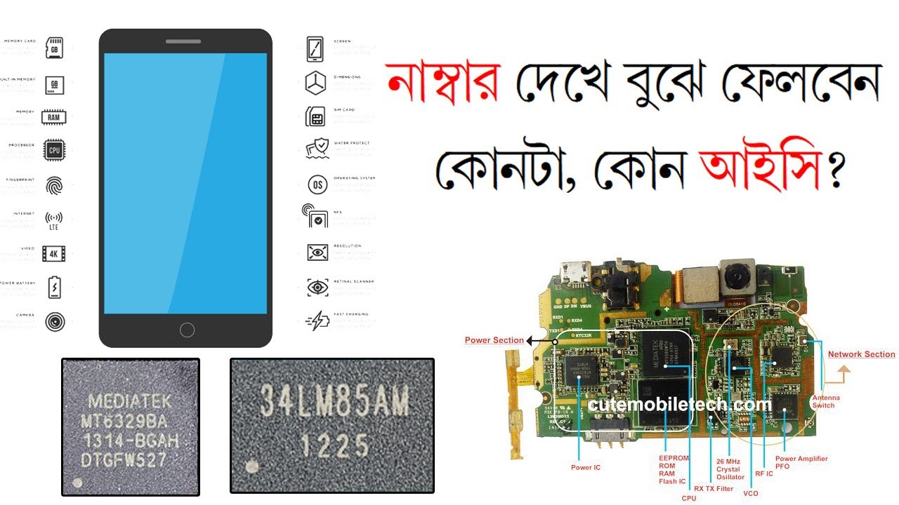 How to identify mobile all IC  Name । মোবাইলের সকল আইসির নাম জানুন উপরের নাম্বার দেখে।