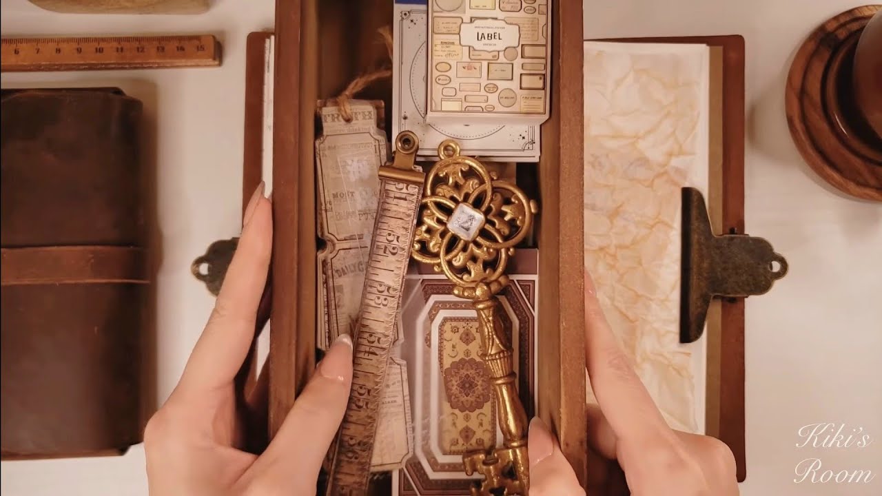 ASMR【2つのコラージュ】色々な日記の飾り方｜Vintage spread,Relaxing paper sounds,Decorate idea