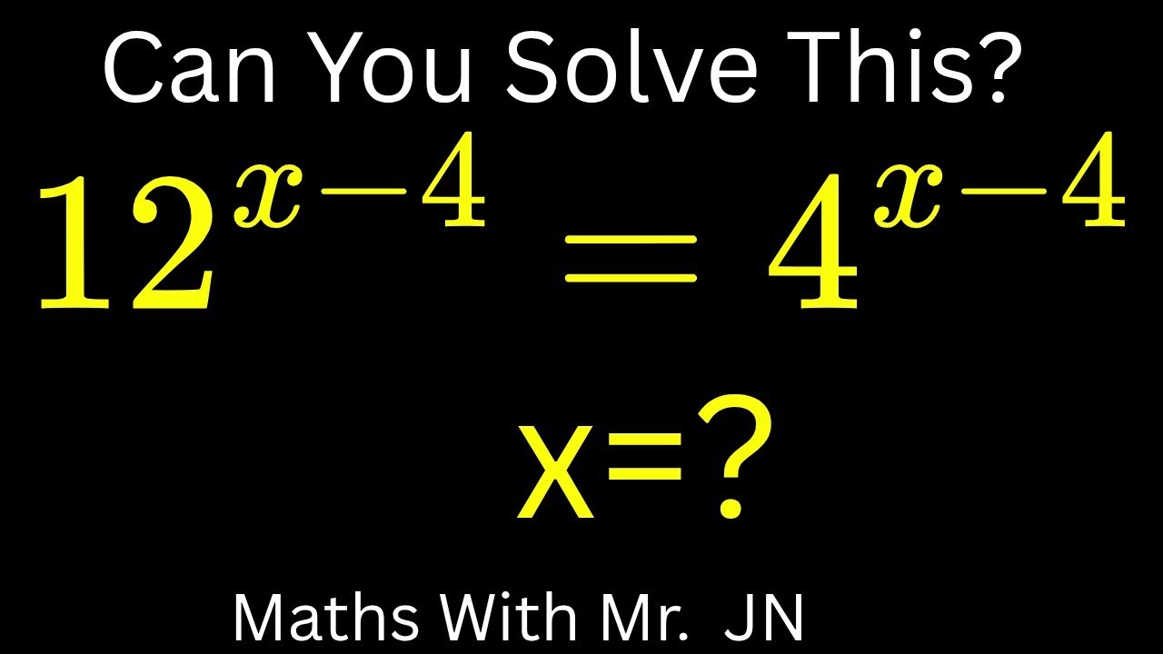 💥Solving Exponential Equations with Different Bases 🔥💯/ #exponentialequation  Math With Mr. JN