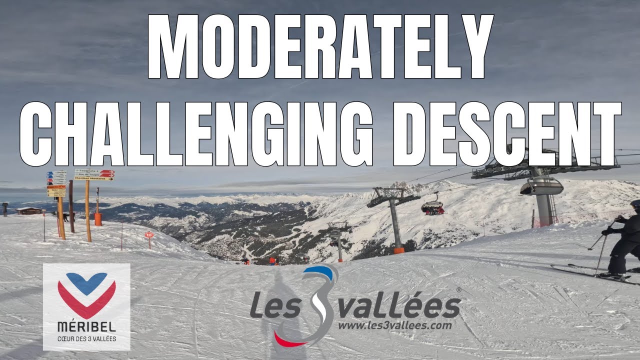 Skiing red piste 'Dahau' in Meribel, Les 3 Vallées, GoPro 4k, 2026