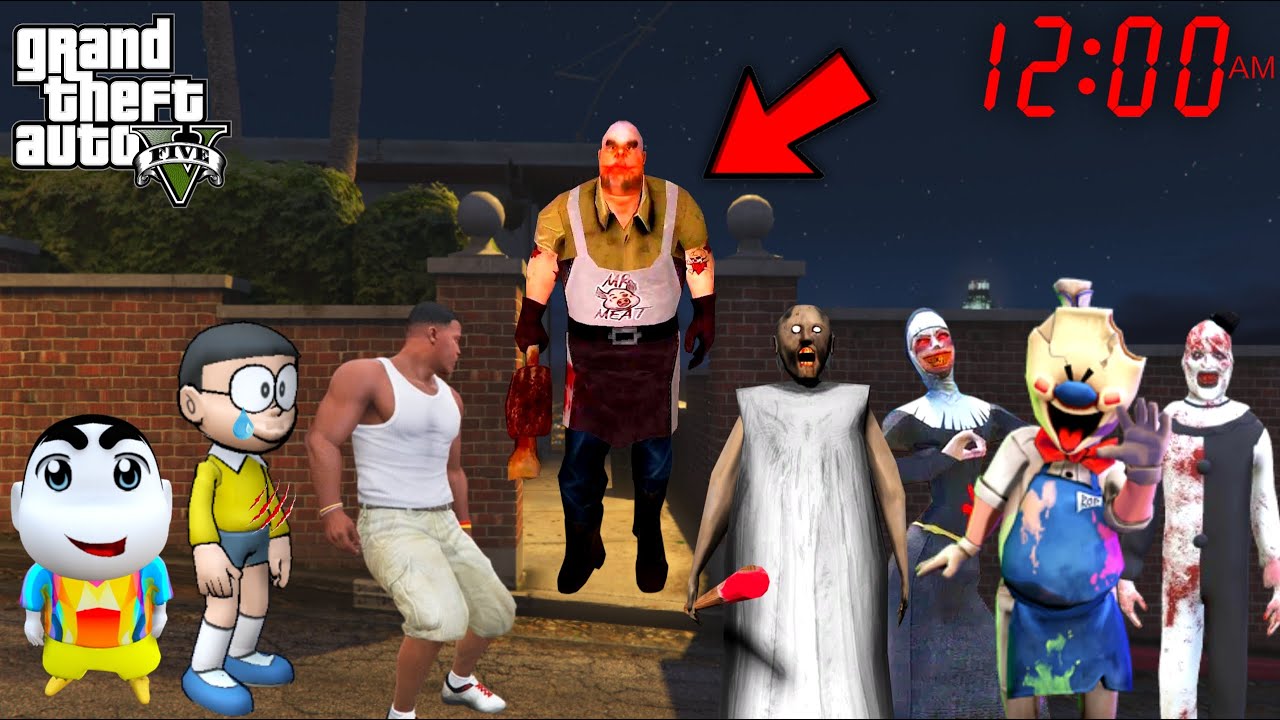 Evil Nun Mr Meat Granny Play Hide and Seek With Shinchan Nobita and Franklin in GTA 5