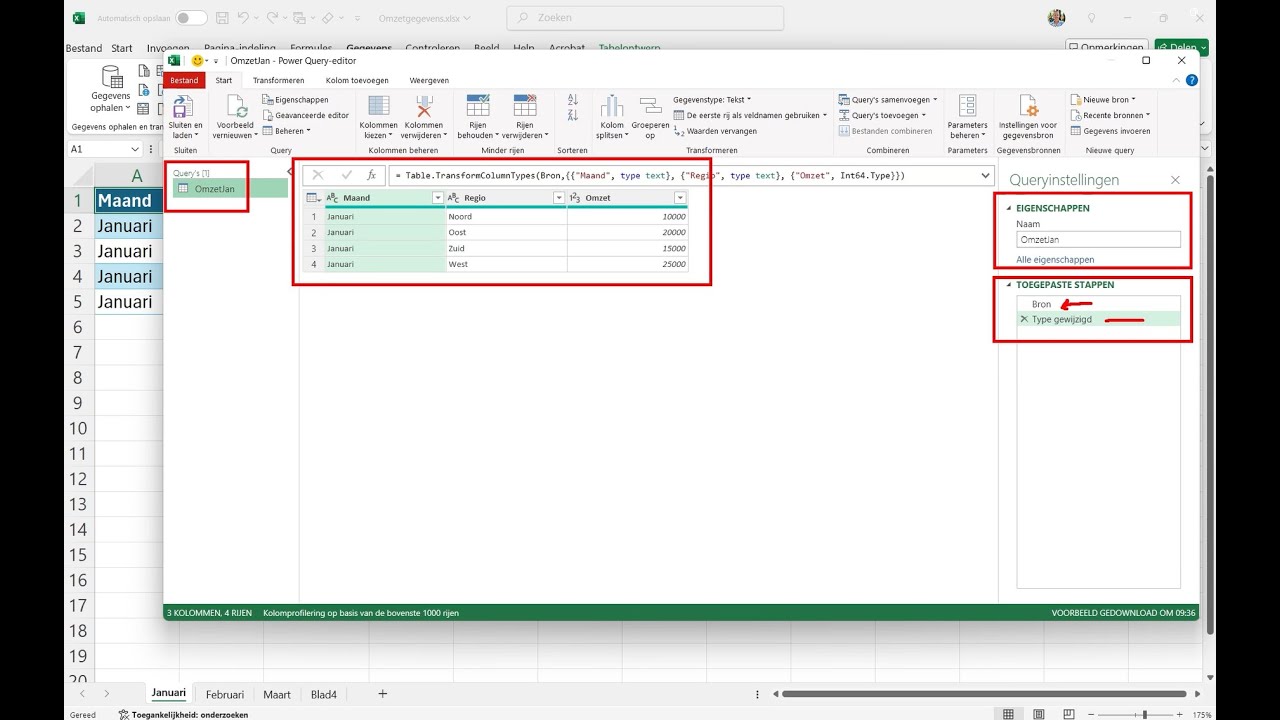 Power Query - Tabellen uit één bestand samenvoegen