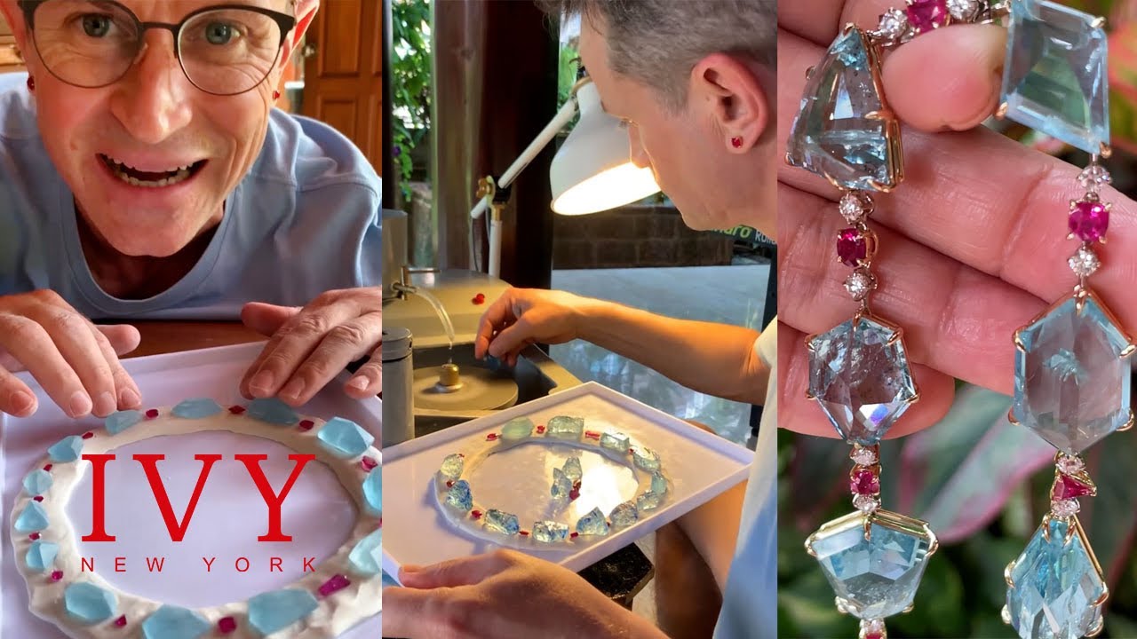 #Aquamarine & #Ruby Necklace💧🩸😻I Did It! The whole process from cut to final design by #Yavorskyy