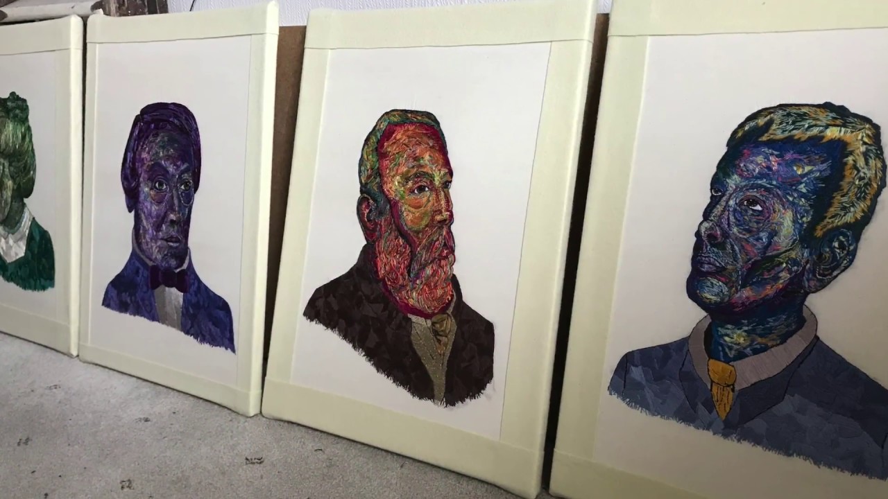 Textile Artist Sorrell Kerrison - Hand Embroidery Portraits for Bolton Museum