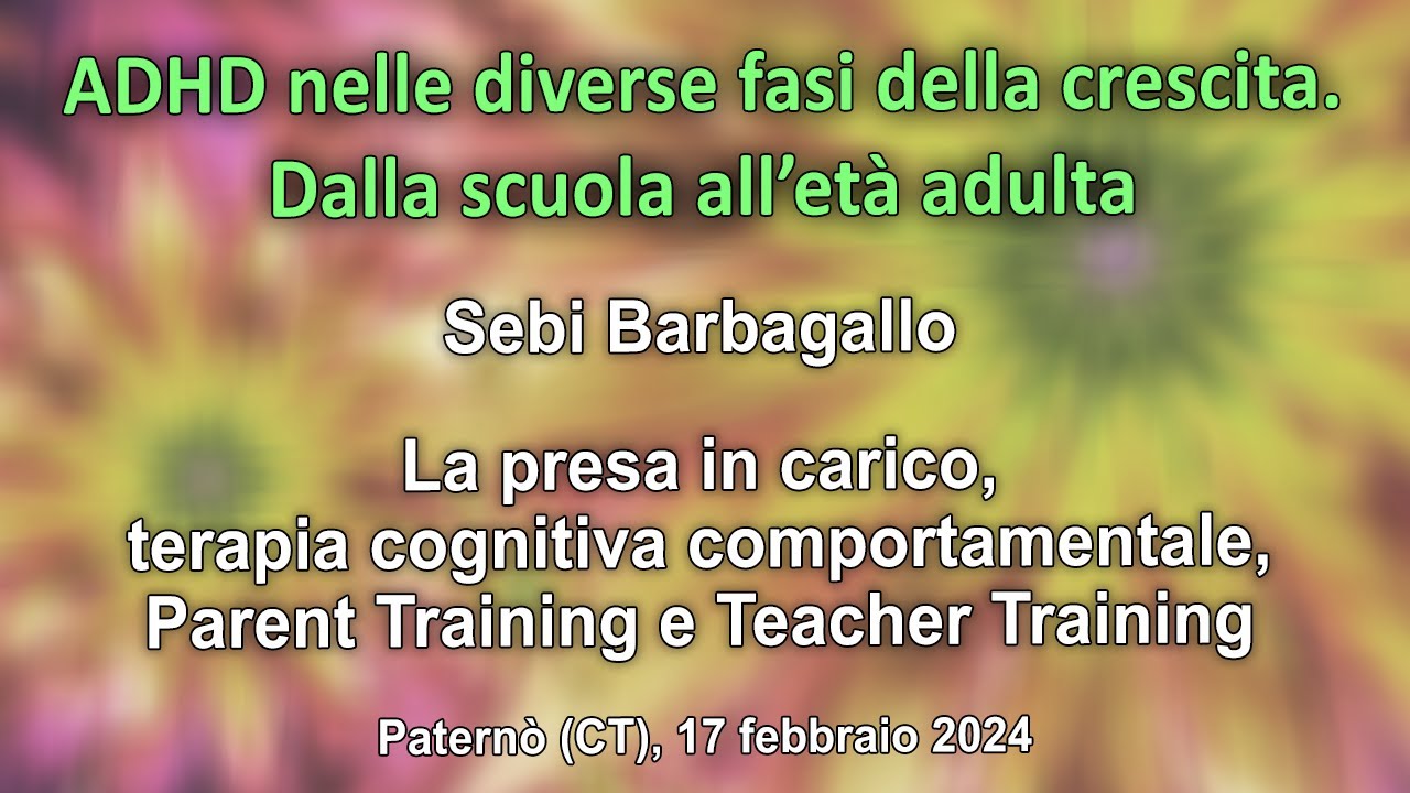 La presa in carico, terapia cognitiva comportamentale, Parent Training e Teacher Training