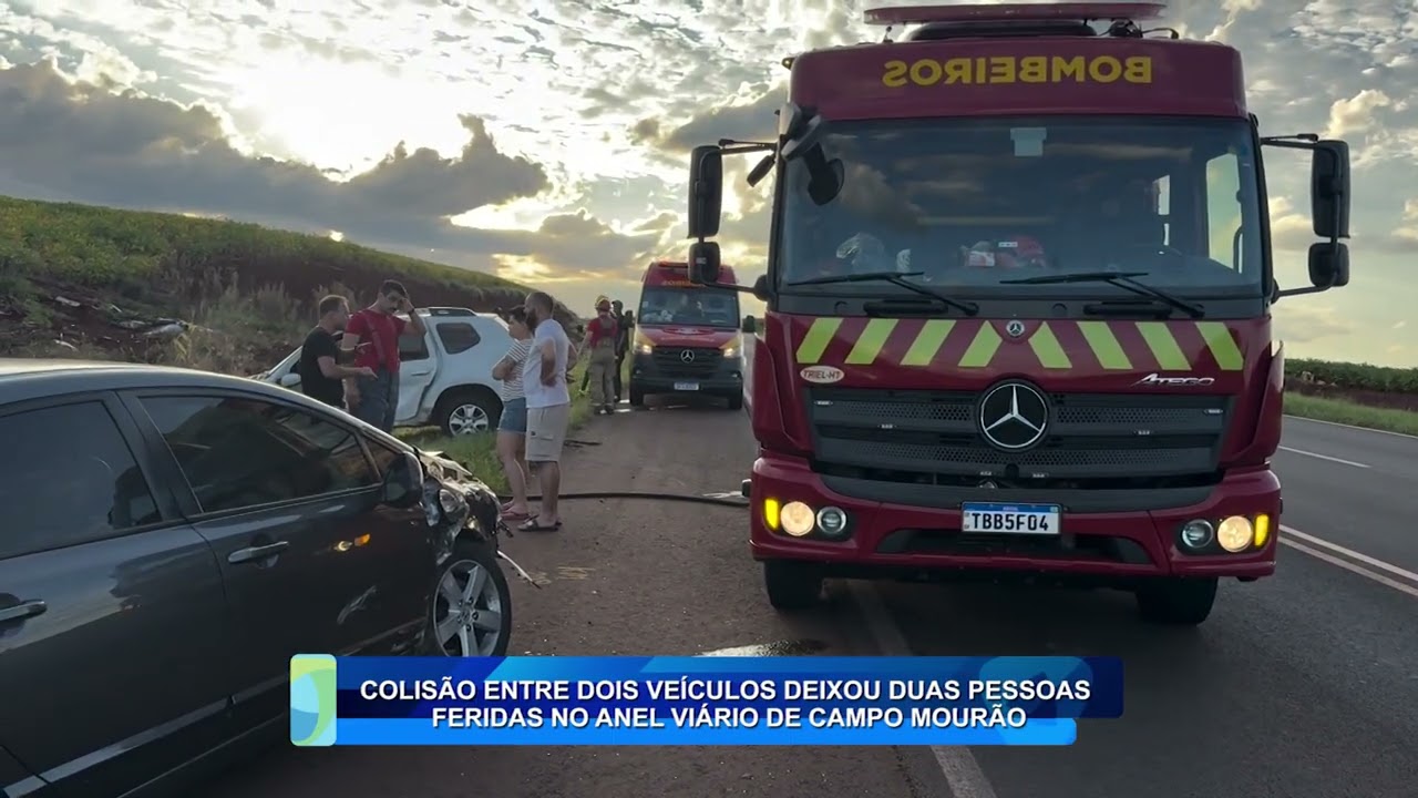 COLISÃO ENTRE DOIS VEÍCULOS DEIXOU DUAS PESSOAS FERIDAS NO ANEL VIÁRIO DE CAMPO MOURÃO