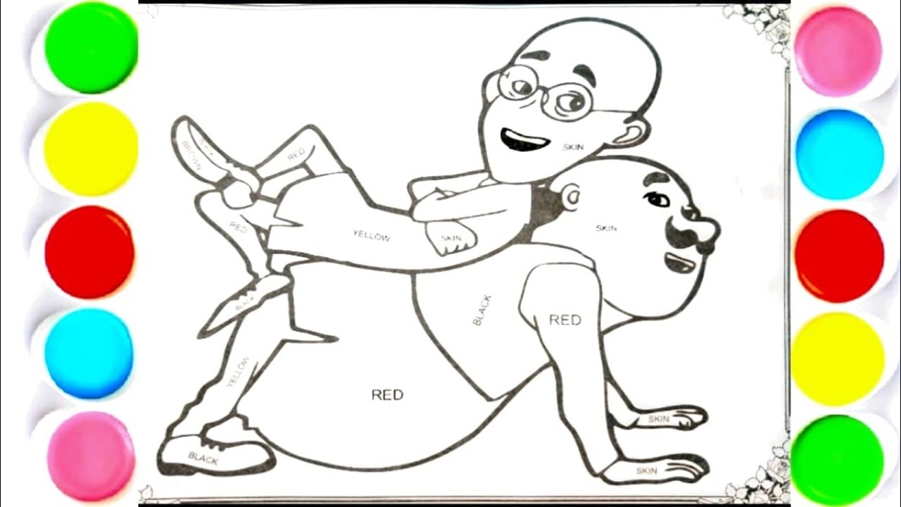 Motu Patlu Colouring Page for Kids | Easy Colouring #motupatlu #motupatlucartoon #motupatlukijodi 