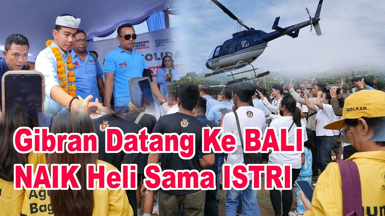 SPESIAL PAKAI HELI !!! CAWAPRES GIBRAN Datang KE BALI Sama ISTRI