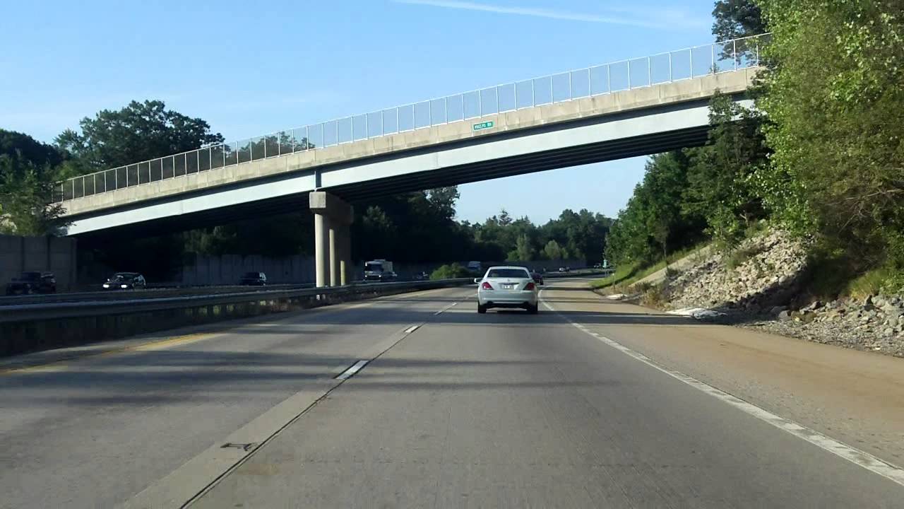Middlesex Freeway (Interstate 287 Exits 66 to 57) southbound