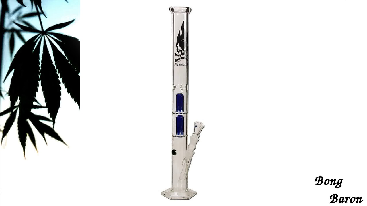 Black Leaf - Flaming Skull Percolater Bong