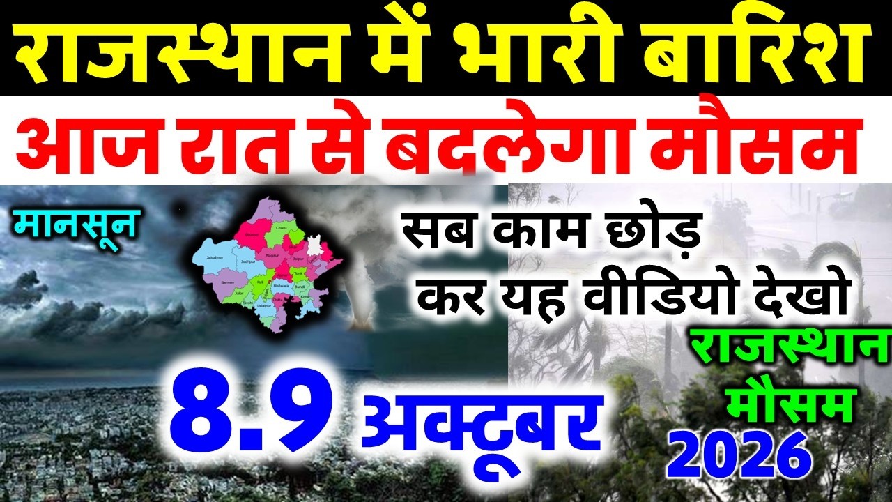 Rajasthan weather report 8 October 2026 rajasthan ka Mausam राजस्थान मौसम 8 अक्टूबर 2026