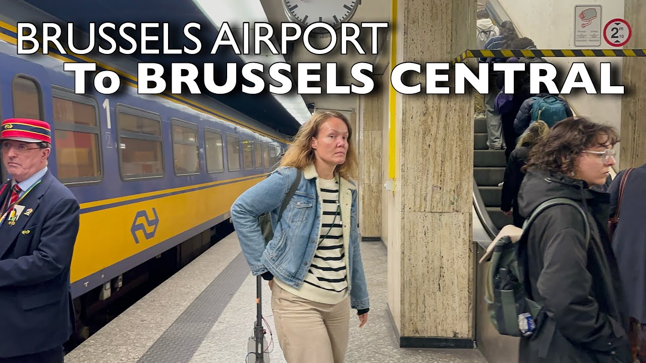 [4K]BRUSSELS-How To Travel From Brussels Airport Zaventem to Brussels Central by Train 🇧🇪