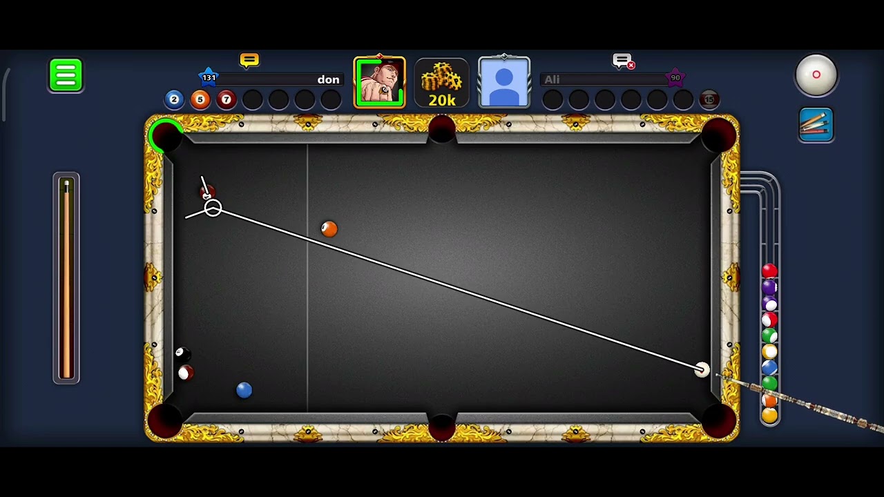 don vs Ali 8 ball pool game! 20k coins win. 🤣🥲☺😊#8ballpool #poolkingpower #games #pool1 